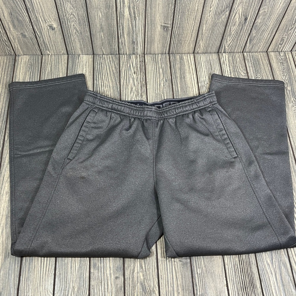 Under Armour Coldgear Sweatpants Men L Gray Fleece Lined Activewear Straight Leg